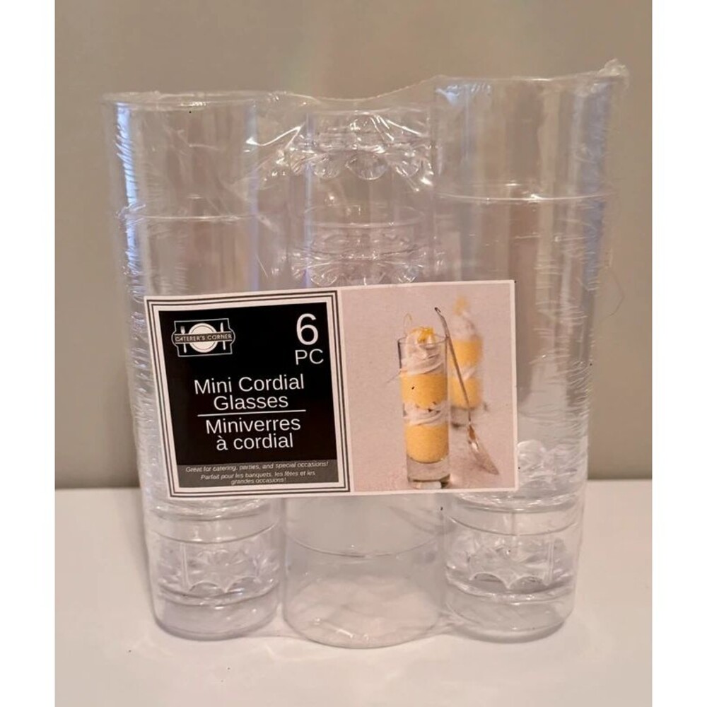 Kitchen: New Set of 6 Mini Cordial Glasses